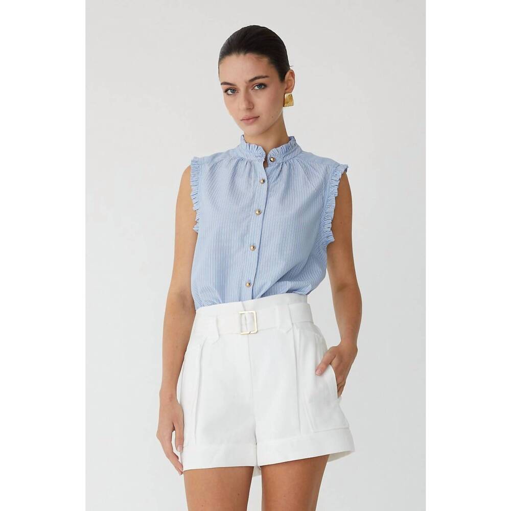NEW JS71 bea blouse in blue/white stripe